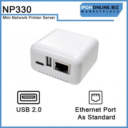 IPOHONLINE NP330N USB 2.0 Mini Network Printer Server with Power Adapter